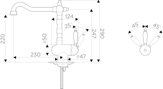 Смеситель для кухни Omoikiri Kyoto-O